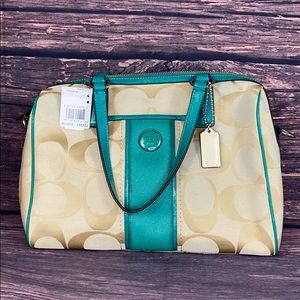 COACH F24364 SIGNATURE BRIGHT JADE SATCHEL